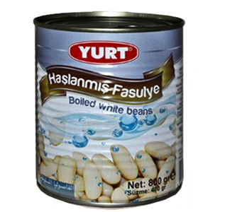 YURT BOILED WHITE BEANS 800 GR